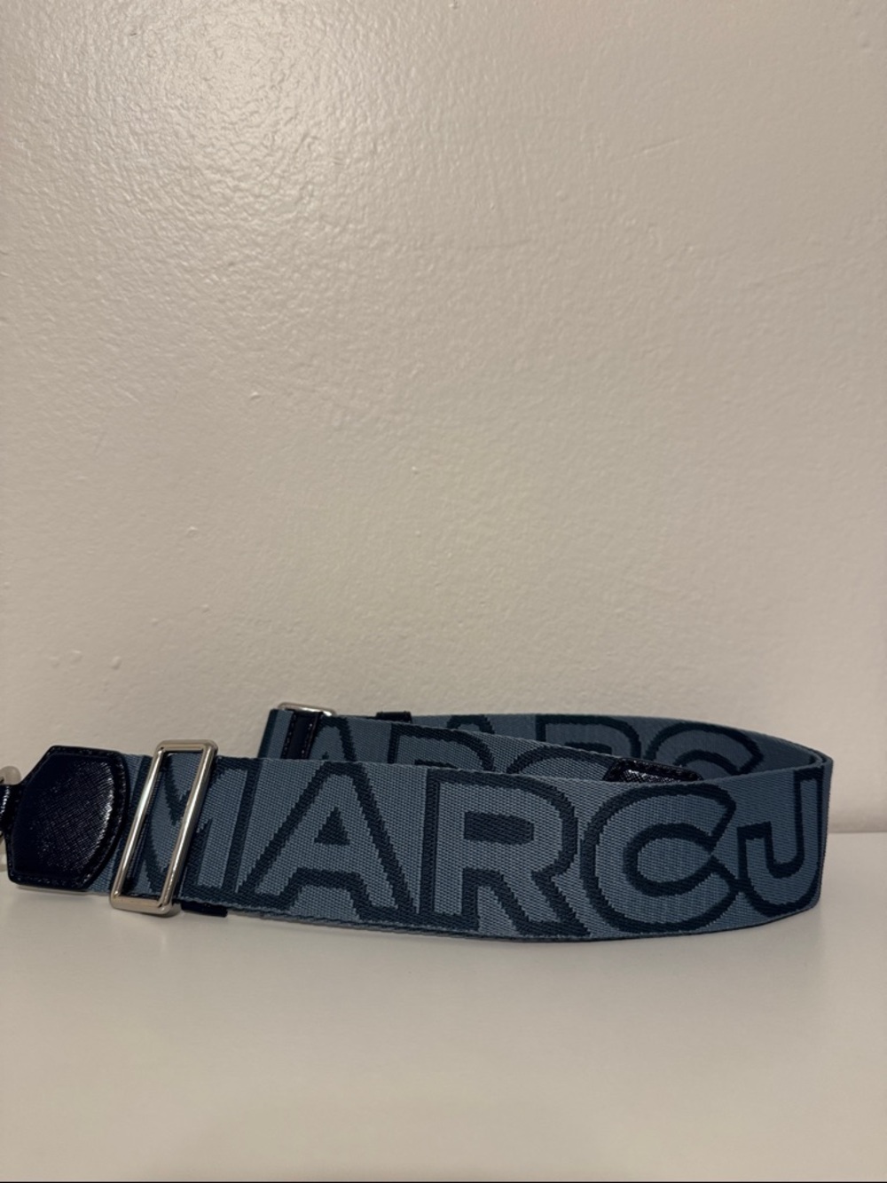 Marc Jacobs Blue Wide Logo Webbing Strap